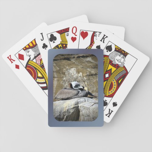 Brown Pelican Sleeping Playing Cards