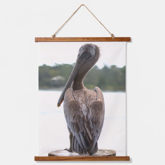 Brown Pelican Wildlife Nature Photography Hanging Tapestry (Front)