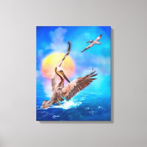 Brown Pelicans SUN KISSED Canvas Print