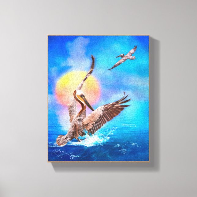 Brown Pelicans SUN KISSED ISLAND Canvas Print (Front)