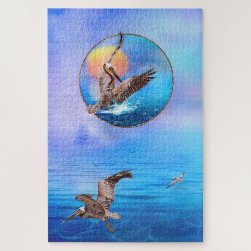 Brown Pelicans SUN KISSED  ISLAND Jigsaw Puzzle