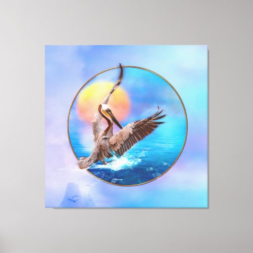 Brown Pelicans SUN KISSED PELICAN ISLAND Canvas Print