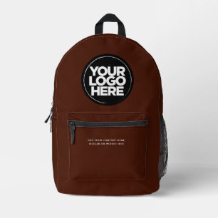 Brown Personalized Corporate Logo and Text Printed Backpack