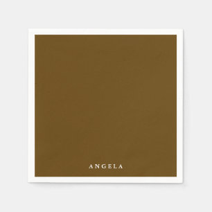 Brown Personalized Name Napkins