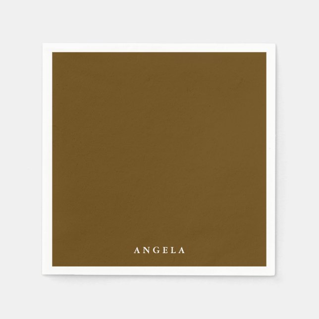 Brown Personalized Name Napkins (Front)