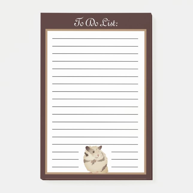 Brown Pet Hamster To Do List Post-it Notes (Front)
