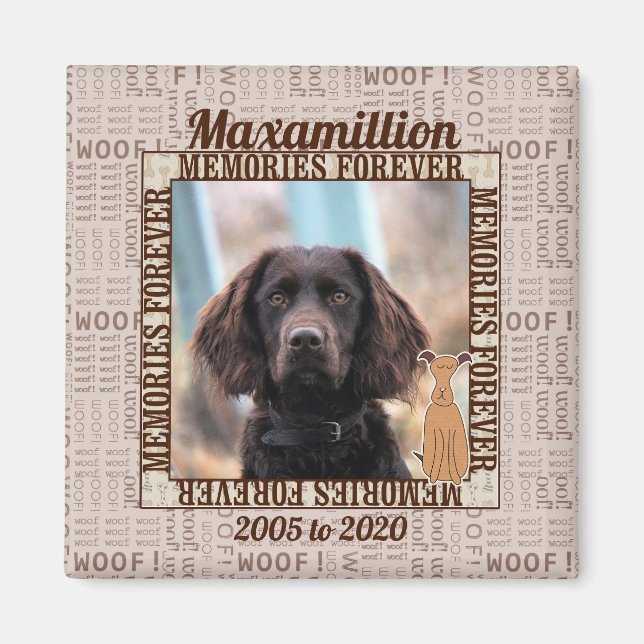 Brown Pet Photo Memorial for Dog Magnet (Front)