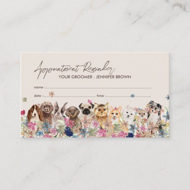 Brown Pet Sitter Appointment Dog Trainer Business Card (Front)