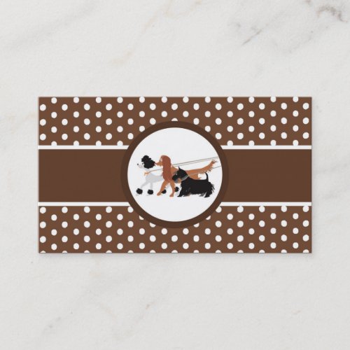 Brown Pet Sitting Dog Walking Walker Business Card
