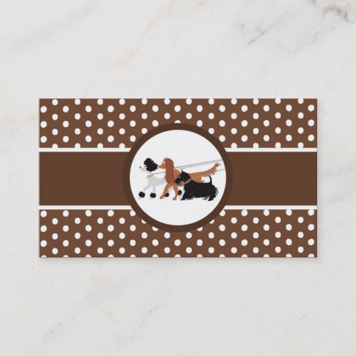 Customizable Brown Pet Sitting Dog Walking Walker Business Card