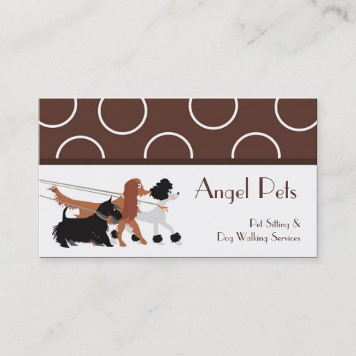 Customizable Brown Pet Sitting Dog Walking Walker Business Card