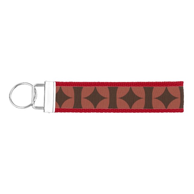 Brown Petals Pattern Wrist Keychain  (Keys on Left)