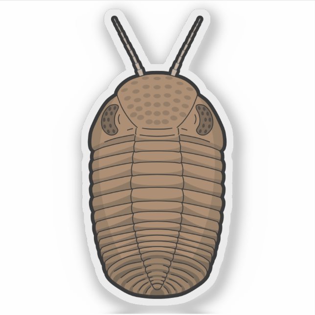 Brown Phacops Trilobite- Prehistoric Animal Vinyl Sticker (Front)