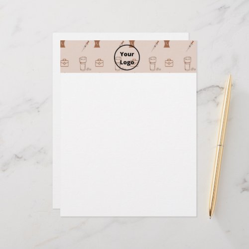 Brown pharmacy business pattern letterhead