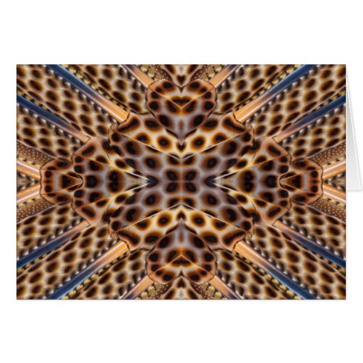 Brown pheasant feather kaleidoscope cards (Front Horizontal)