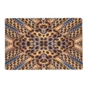 Brown pheasant feather kaleidoscope placemat