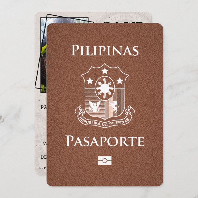 Brown Philippines Passport Save The Date (Front/Back)