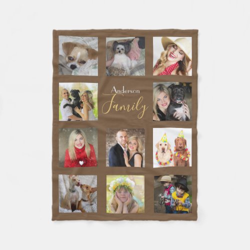 Brown Photo Blanket Collage Instagram Gold