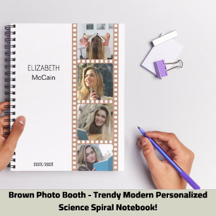 Brown Photo Booth - Trendy Modern Personalized Notebook