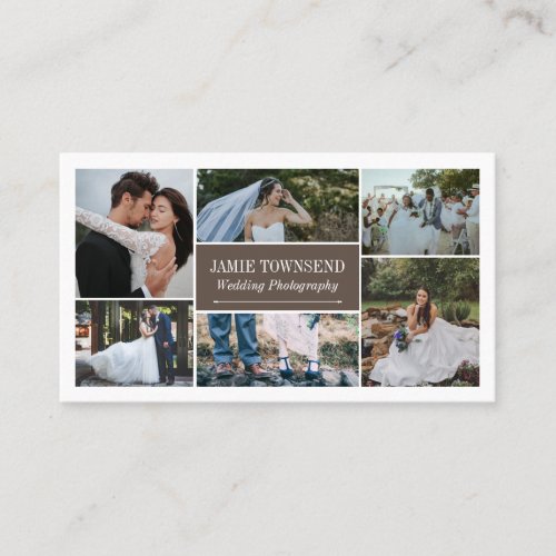 Brown Photo Collage Professional Photographer Business Card