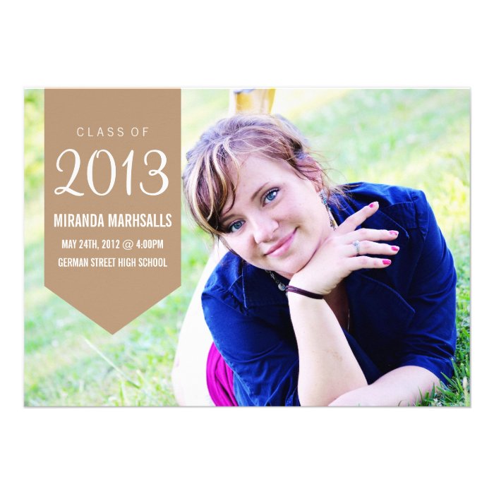 Brown Photo Graduation Announcements