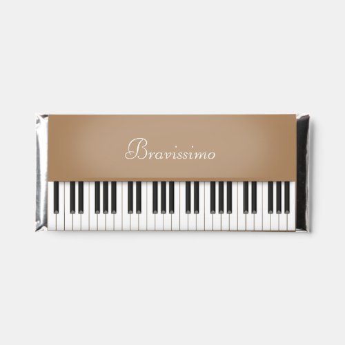 Brown Piano Keyboard Instrument Custom Message Hershey Bar Favors