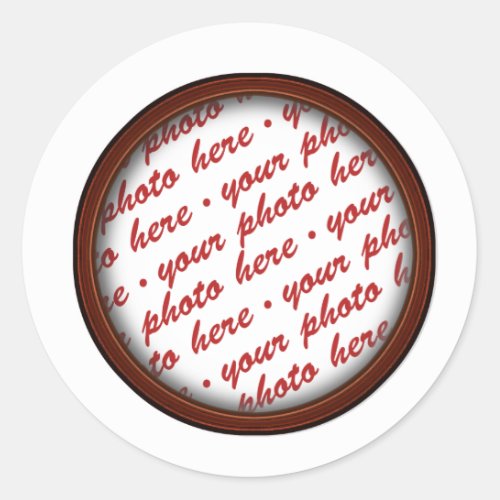 Brown Picture Frame for Any Occasion Classic Round Sticker