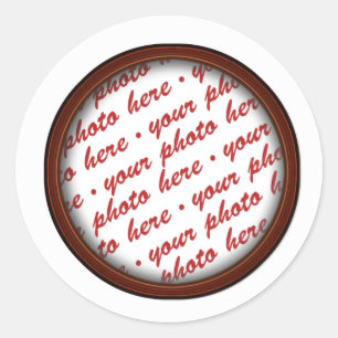 Brown Picture Frame for Any Occasion Classic Round Sticker