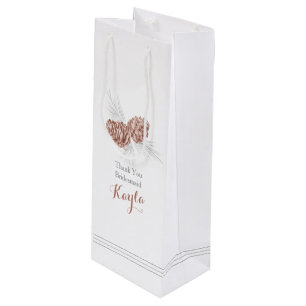 Brown pine cone drawing wedding favor gift bag