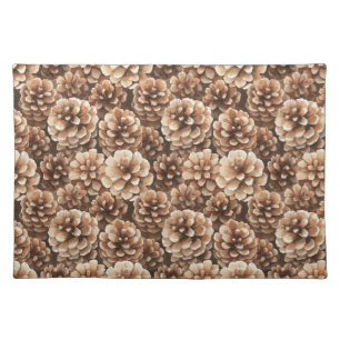 Brown Pine Cones Bridal Shower Cloth Placemat