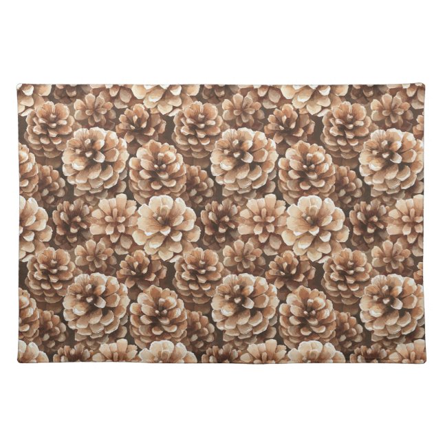 Brown Pine Cones Bridal Shower Cloth Placemat (Front)