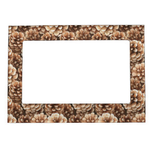 Brown Pine Cones Bridal Shower Magnetic Frame