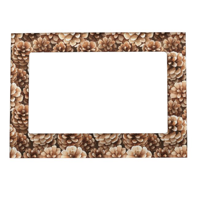 Brown Pine Cones Bridal Shower Magnetic Frame (Front)