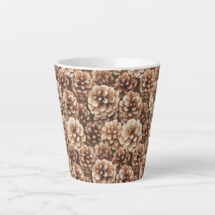 Brown Pine Cones Latte Mug