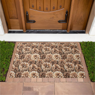 Brown Pine Cones Nature Doormat
