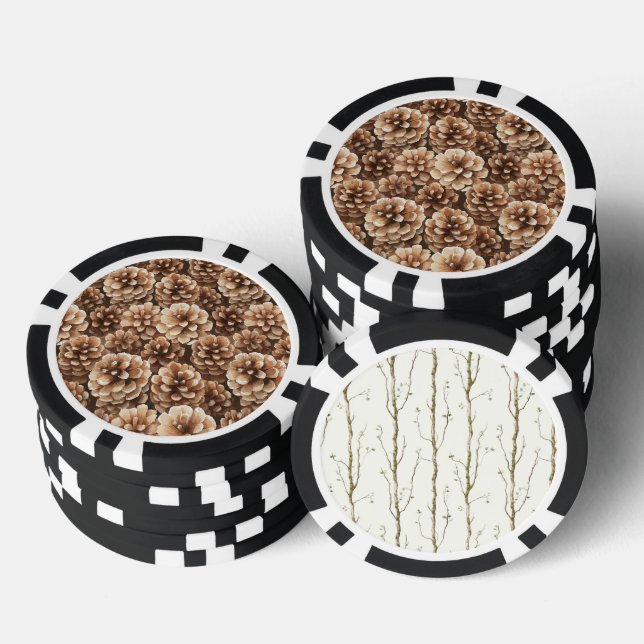 Brown Pine Cones Nature   Poker Chips (Stack)