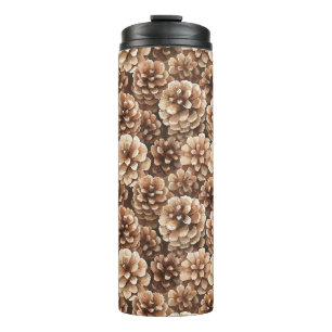 Brown Pine Cones Thermal Tumbler