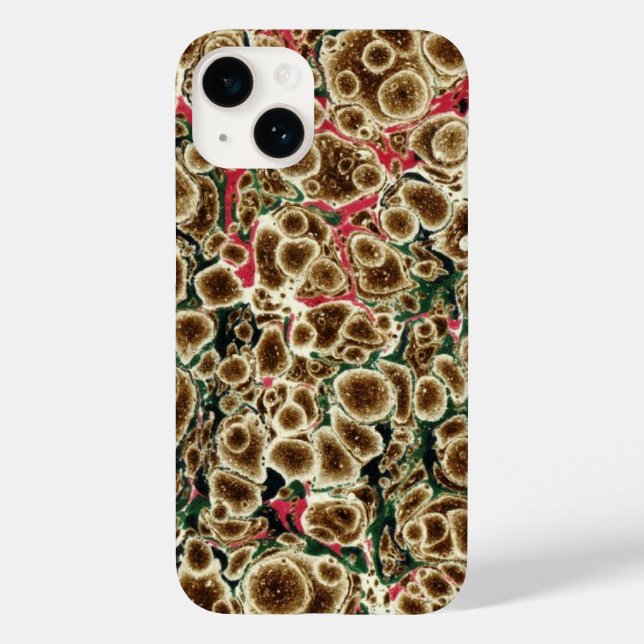 Brown, Pink And Green Marbleized Design Case-Mate  iPhone Case (Back)