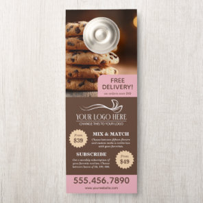 Brown Pink Cookie Bakery Business Marketing Door Hanger