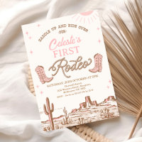Brown Pink Cowgirls Boots First Rodeo 1st Birthday
