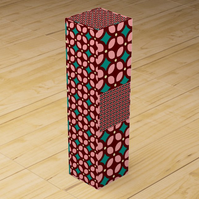 Brown Pink Pattern Wine Box (Front)