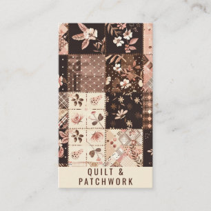 Brown Pink Quilt Patchwork Handmade Clothing  Business Card