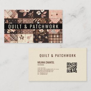 Brown Pink Quilt Patchwork Handmade Clothing  Business Card