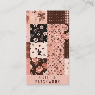 Brown Pink Quilt Patchwork Handmade Clothing  Business Card
