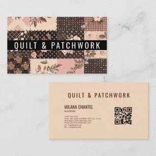 Brown Pink Quilt Patchwork Handmade Clothing  Business Card