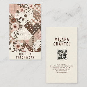 Brown Pink Quilt Patchwork Handmade Clothing  Business Card