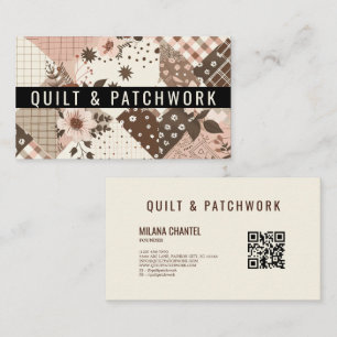 Brown Pink Quilt Patchwork Handmade Clothing Business Card