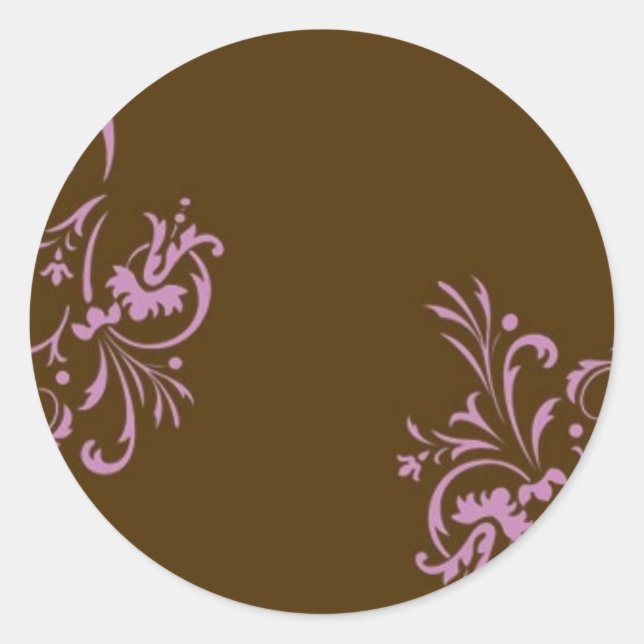 brown pink_sticker classic round sticker (Front)