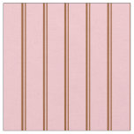 [ Thumbnail: Brown & Pink Stripes Pattern Fabric ]