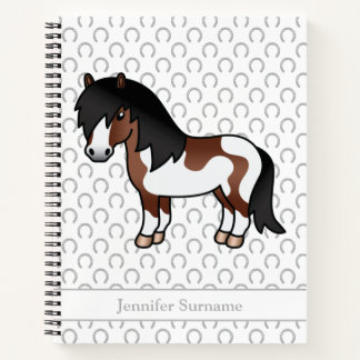Brown Pinto Shetland Pony Cartoon Pony &amp; Text Notebook